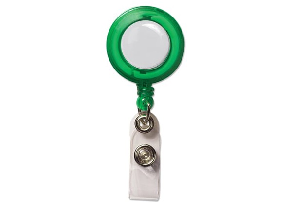 Card holder ABS, 500mm retractable cord - Transparent Green