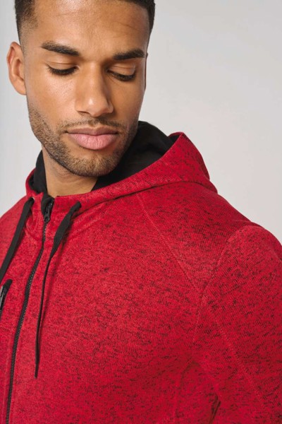 Men's Heather Hooded Jacket - Dark Grey Melange / 4XL