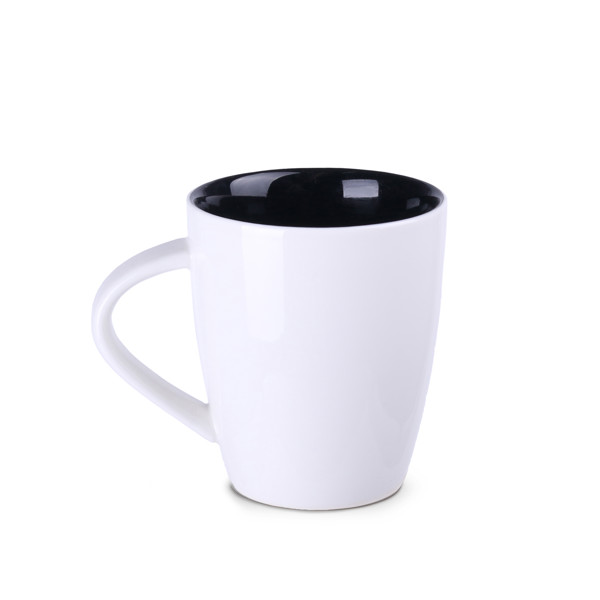 Joy porcelain mug, New Bone China - White / Black