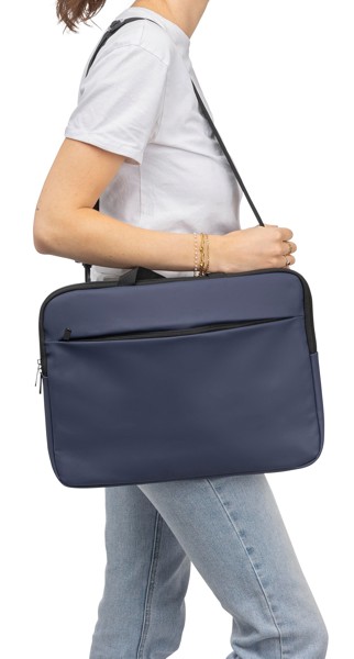 Gerecyclede PU laptoptas Rafi - zwart