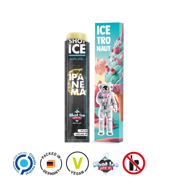 Long Box, Shot Ice 1Er, Weiß / Shot Ice Wassereis, Sorte Icy Ipanema, Alkoholfrei, 40 Ml