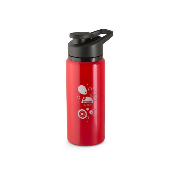 SHAWN. Športová z 100% recyklovanej hliníková fľaša 660 mL - Červená