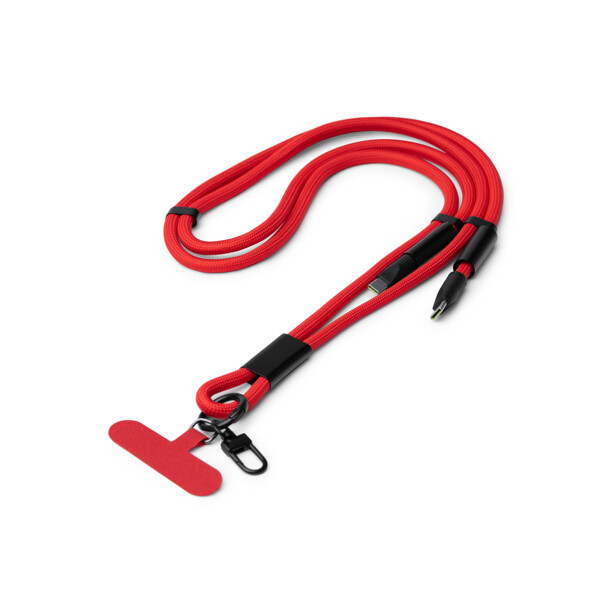 Cordão com cabo de carregamento DENKI - Vermelho