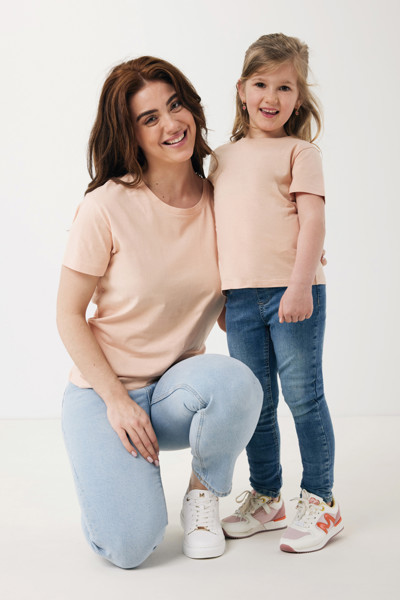 T-shirt pour enfants en coton recyclé Iqoniq Koli - Peach Nectar / 1314