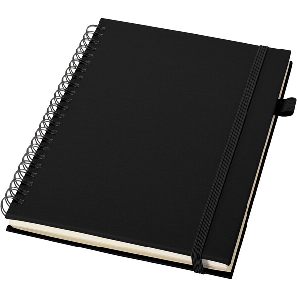 Liss A5 recycled plastic hard cover spiral notebook - Black