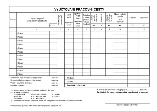 Cestovní Příkaz S Vyúčt. A5/Oboustr./