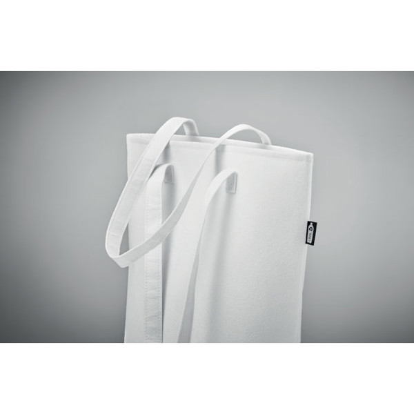 Nata RPET nakupovalna torba iz filca 420x380 mm, debeline 1 mm - Bela
