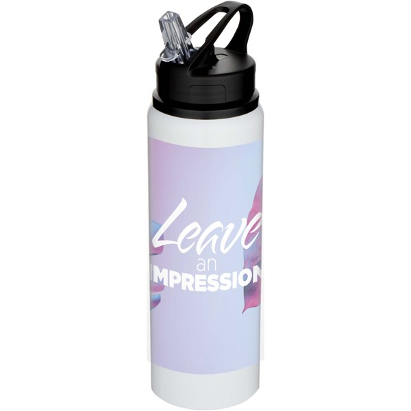 Fitz 800 ml RCS-zertifizierte, einwandige Trinkflasche aus recyceltem Edelstahl - weiss