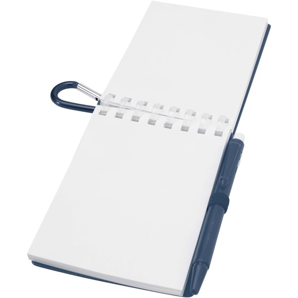 Ensemble carnet souple d’extérieur recyclé et stylo bille (encre noire) Lig Mini - Bleu océan