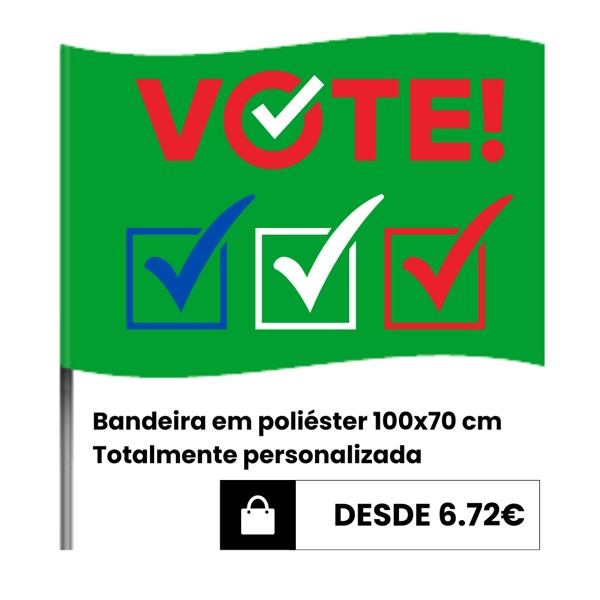 Bandeira em poliéster 100x70 cm. Totalmente personalizada