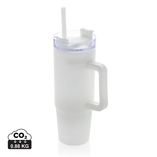 Tana RCS plastic tumbler with handle 900ml - White