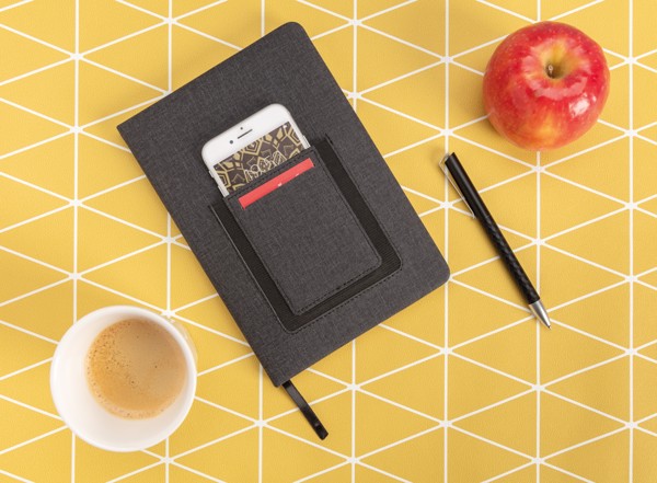 Deluxe A5 Notebook with phone pocket