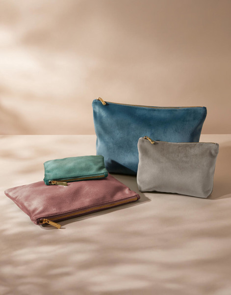Velvet Accessory Pouch - Dark Emerald / S