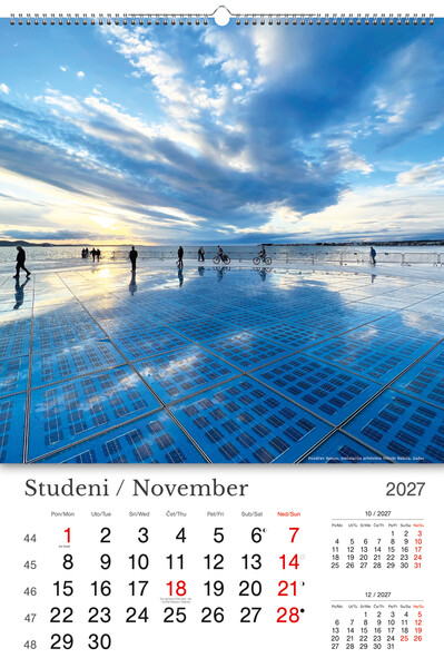 Okomiti zidni kalendar – Hrvatska / Croatia