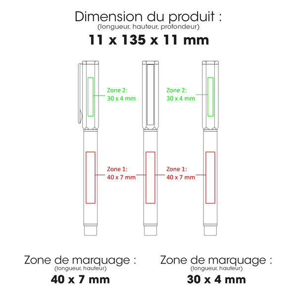 HEXA - BND181 - Stylo à bille roulante en acier inoxydable recyclé