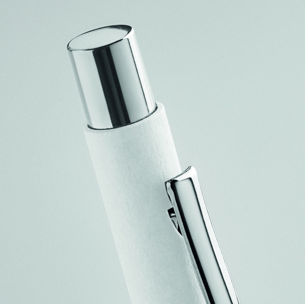 Recycled paper push ball pen Olympia - White