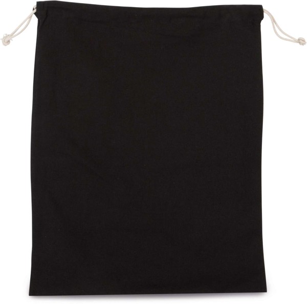 Cotton Bag With Drawcord Closure - Large Size - Black