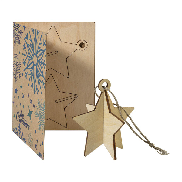 Carte de Noël FestiCard Kraft, étoile - Naturelle
