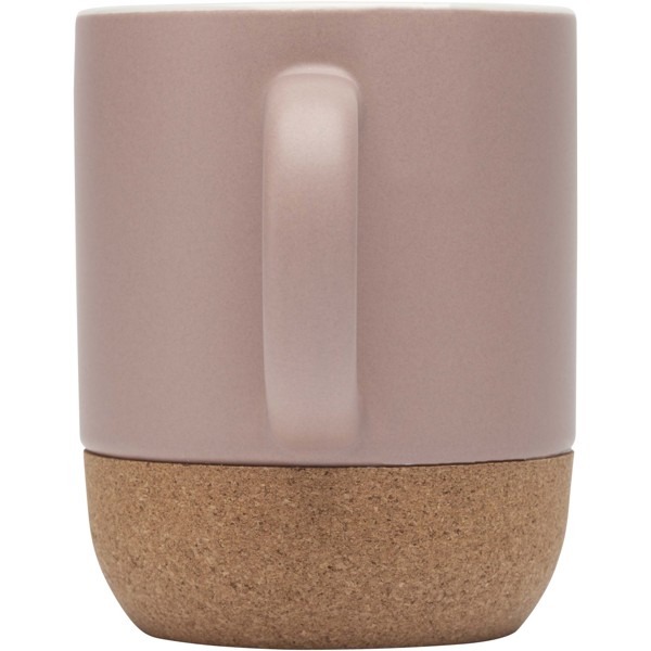 Tazza in ceramica con dettagli in sughero e finitura opaca da 300 ml Billie - Rosa polveroso