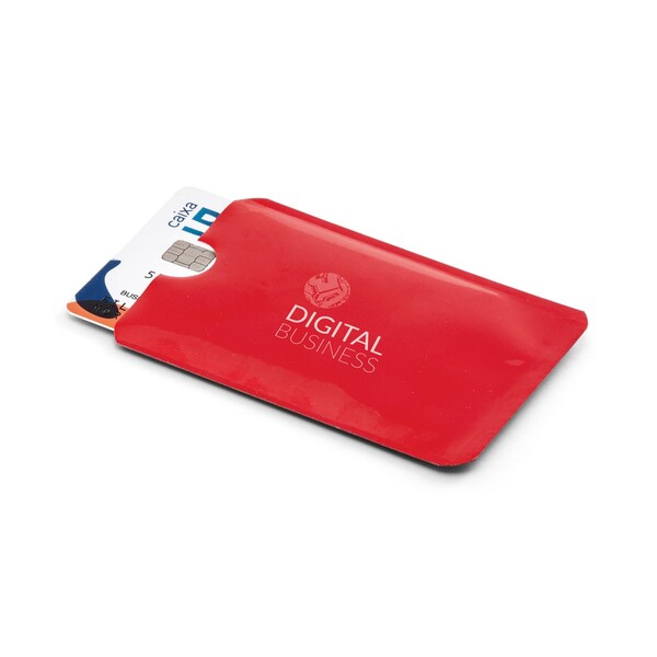 MEITNER. Hliníkový držák na karty s RFID blokováním - Červená