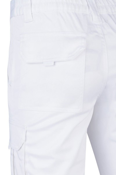 Calças de Trabalho Elásticas com Multi-bolsos - Branco 
