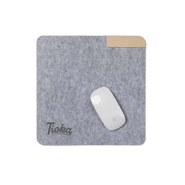 Podloga za miško Vinga Albon, 95% recikliran filc, 280x280 mm - Siva