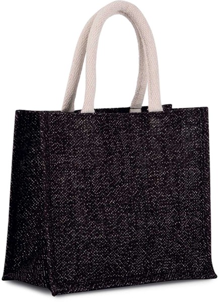 Torba od jutenog platna - srednja - Black / Silver