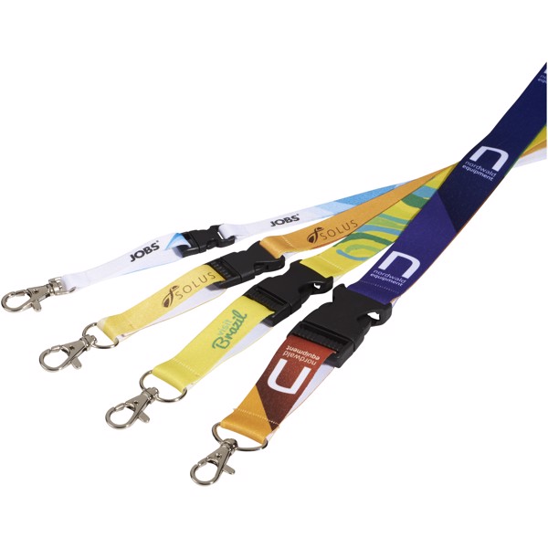 Bude vollfarbig bedrucktes Lanyard - einseitig - weiss / 25mm