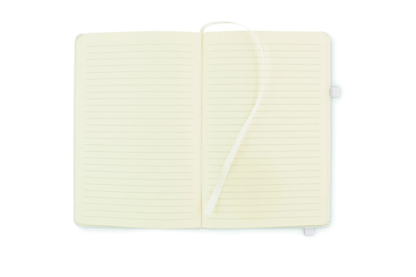 Carnet A5 ligné en PU recyclé Arpu - Blanc