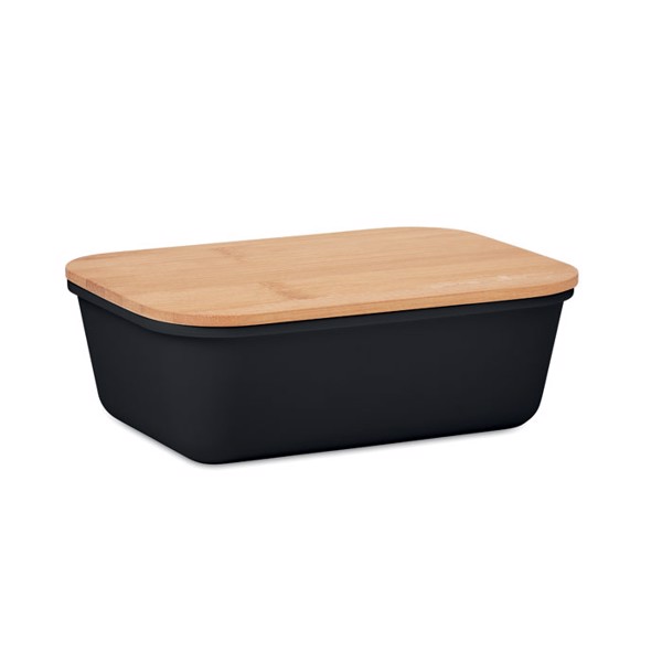 Lunch box with bamboo lid Thursday - Black