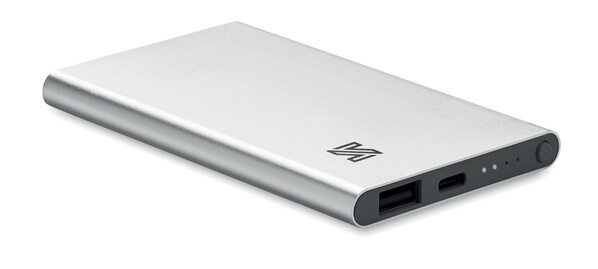 4000 mAh akupank USB-C tüüpi ühendusega Powerflat C - Matt Silver