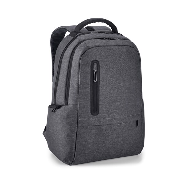 BOSTON. Sac à dos pour ordinateur portable 17'' en Nylon 2Tone imperméable - Gris Foncé