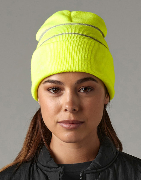 Enhanced-Viz Knitted Hat - Fluorescent Orange / ONE SIZE