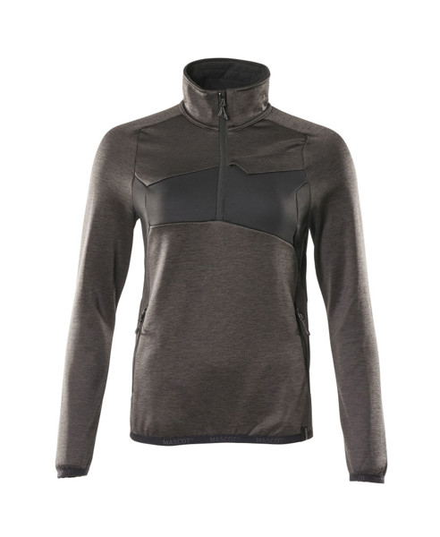 Fleece Jumper with half zip - MASCOT® - Dark Anthracite / Black / 4XL
