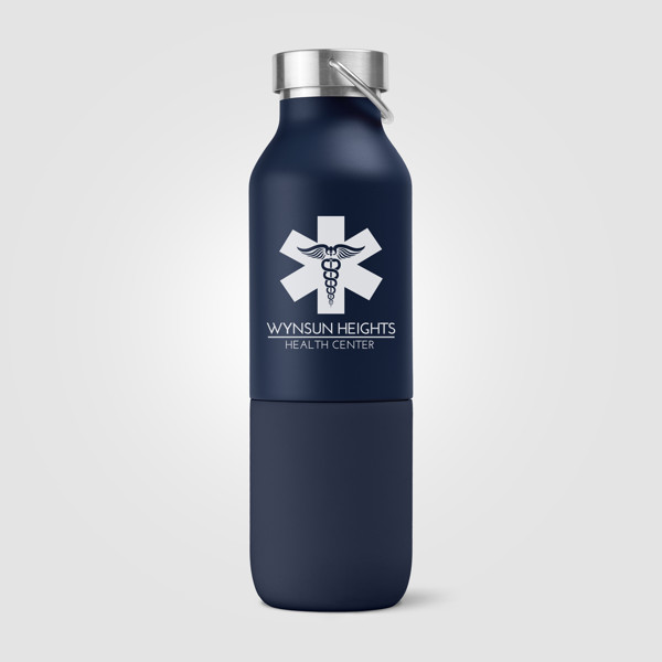 Freya Duo - 2-en-1 Bouteille en acier inoxydable recyclé à double paroi de 590 ml et gobelet de 325