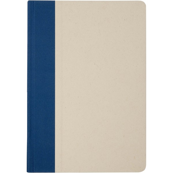 Carnet à couverture rigide A5 en papier à base de canne à sucre Liliana - Bleu hale