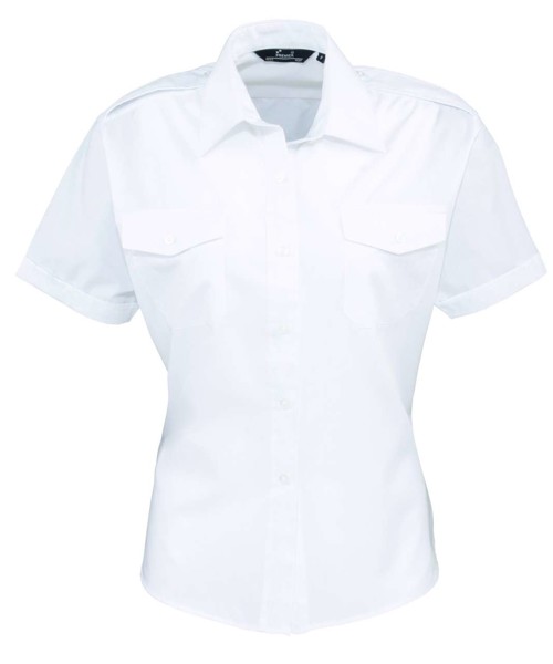 Women's Short Sleeve Pilot Shirt - White / S
