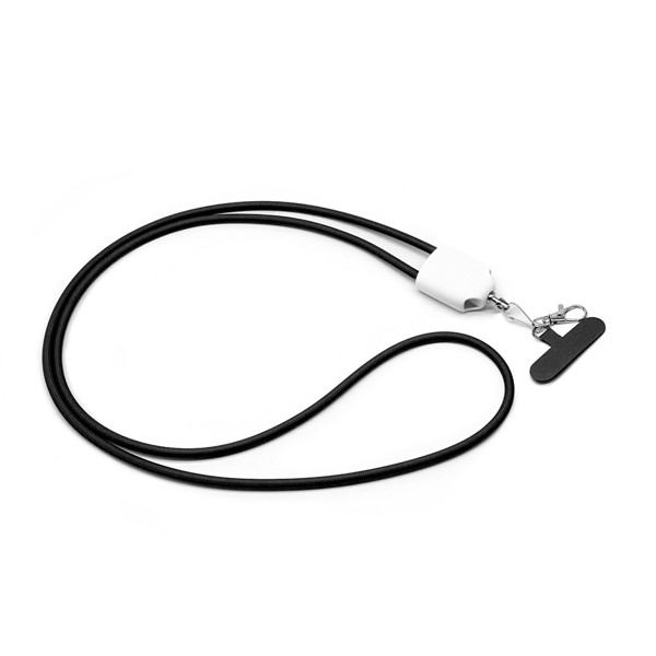 Fast charging data cable with lanyard UC068 - WHITE