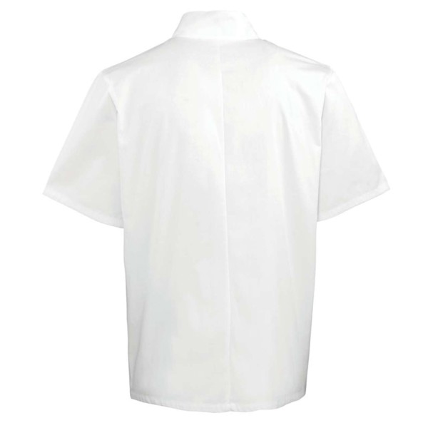 Chef's Short Sleeve Stud Jacket - White / 3XL