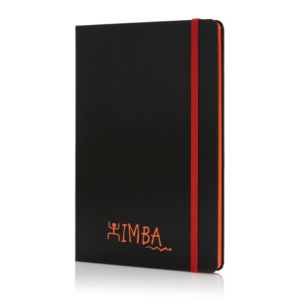 Deluxe hardcover A5 notebook with coloured side