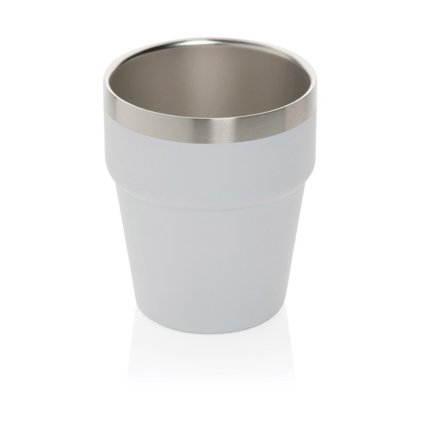 Dvostenska kavna skodelica Clark, 300 ml reciklirano jeklo - Bela