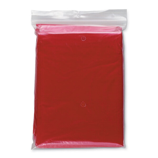 Foldable raincoat in polybag Sprinkle - Red