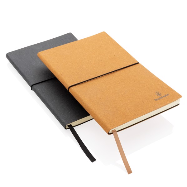 A5 recycled leather notebook - Grey