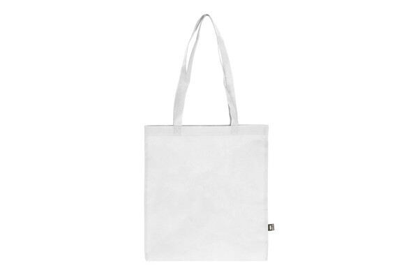 R-PET Sac de transport non tissé à longues poignées 38 x 42cm 75g/m² - Blanc