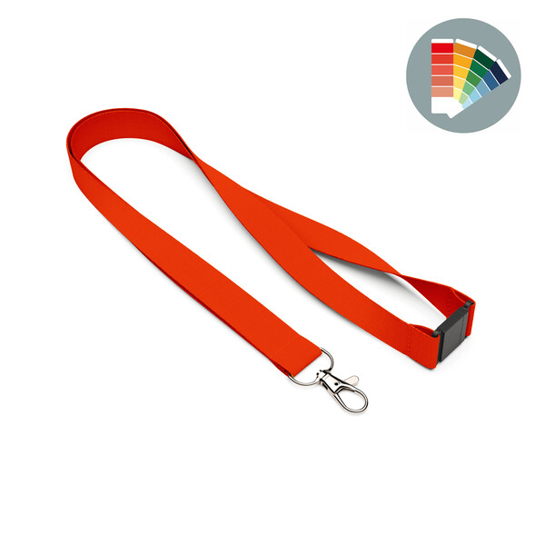 Polyester screen printed lanyard - Own PMS / 20mm width / Metal carabiner / Safety breakaway