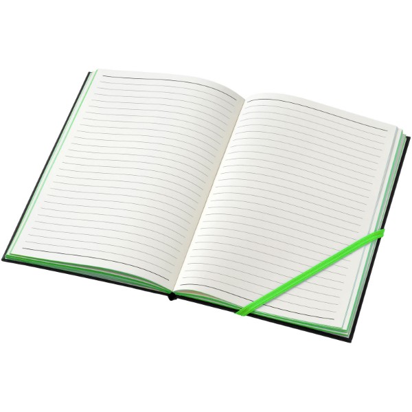 Zápisník s pevnou obálkou Travers - Černá / Zelená