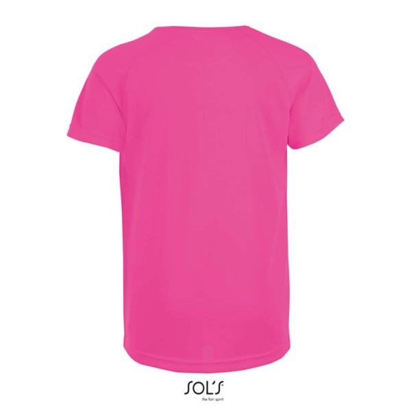 SOL'S SPORTY KIDS' - T-SHIRT ΜΕ ΜΑΝΊΚΙΑ RAGLAN - Neon Pink / 10 years