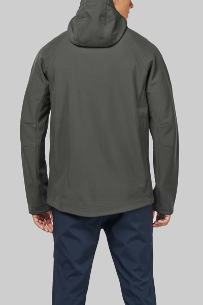 Men's Detachable Hooded Softshell Jacket - Titanium / 4XL