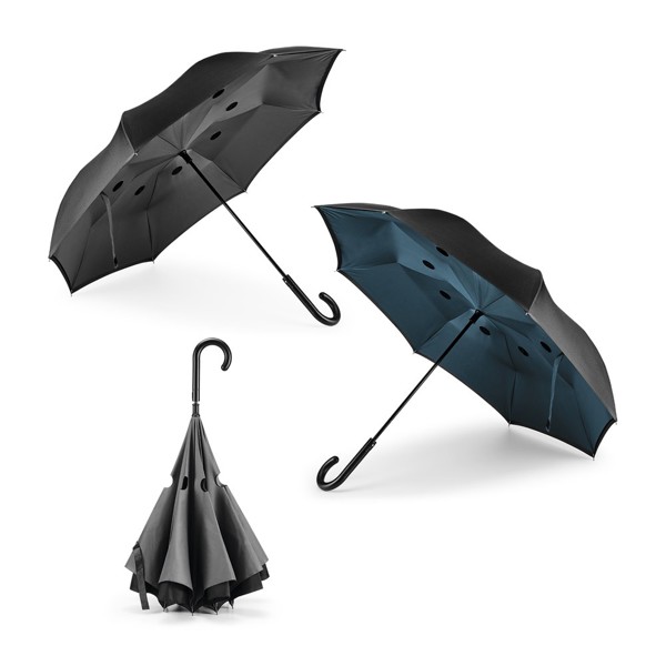ANGELA. 190T pongee reversible folding umbrella - Grey