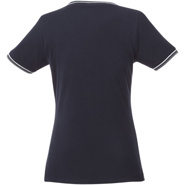 Camiseta de pico punto piqué para mujer "Elbert" - Azul Marino / Mezcla De Grises / Blanco / XXL